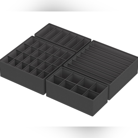 Set of 4 Fabric Drawer Organizers (Foldable) For Underwear and Bras - Picture 4 of 9